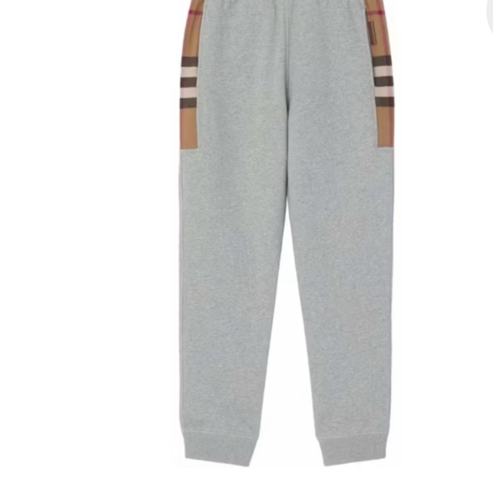 Burberry kids Gray Joggers with Iconic Stripe
